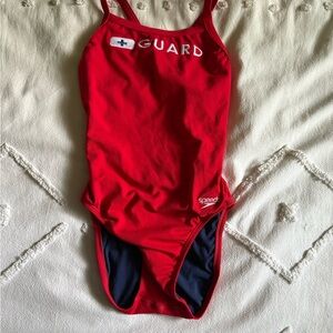Speedo Red Swim Guard Swimsuit